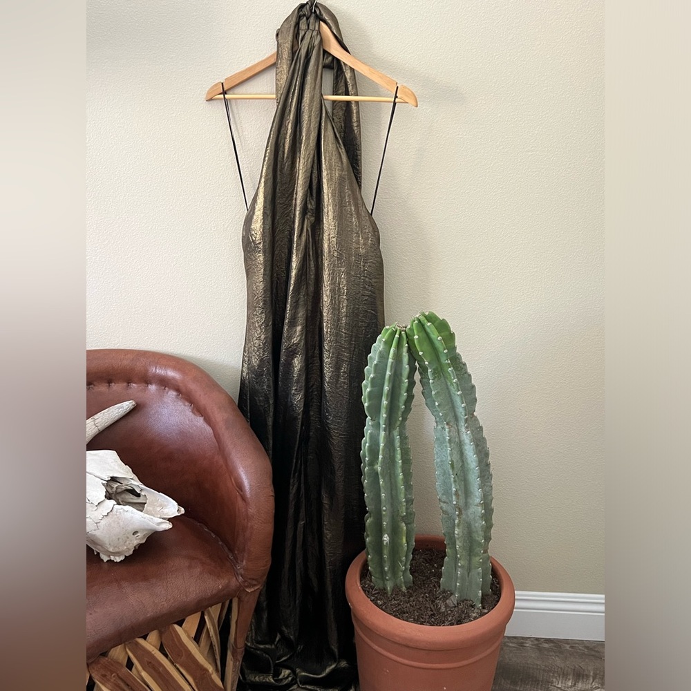 Elegant Metallic Maxi Dress